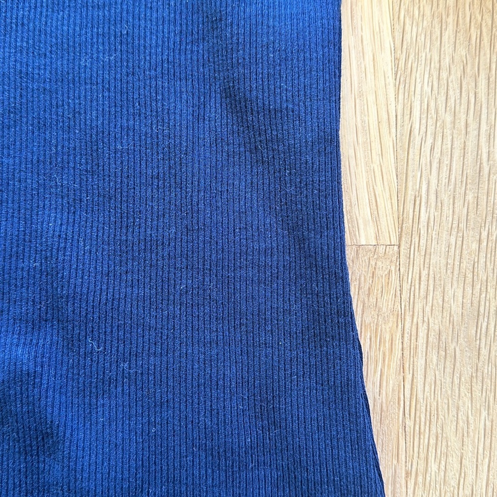NWT Loft Ribbed Top with Embroidered Sleeves - Picture 3 of 5